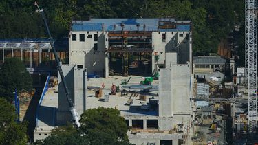 Vista de las obras de construcción del salón de baile de la Casa Blanca, el 15 de septiembre de 2026, en Washington. (AP Foto/Pablo Martinez Monsivais)
