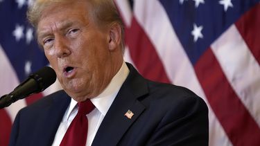 El candidato presidencial republicano Donald Trump habla en la Torre Trump en Nueva York, el jueves 26 de septiembre de 2024. (Seth Wenig)