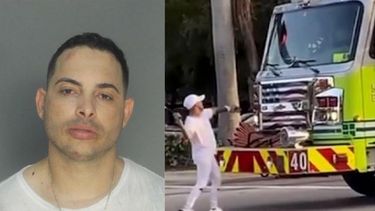 reguetonero de miami golpeo con un bate un camion de bomberos. lo que hallaron en su auto fue peor