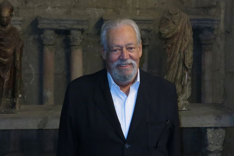El autor mexicano Gonzalo Celorio, ganador del Premio Cervantes 2025, posa en una conferencia en la Ciudad de México el martes 4 de noviembre de 2025. (Foto AP/Berenice Bautista)