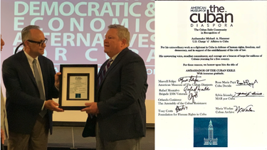 cuban exile organizations honor ambassador mike hammer