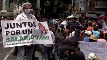 los docentes venezolanos volvieron a protestar en las calles por mayores salarios