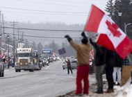 camioneros protestan contra mandato de vacunacion en canada