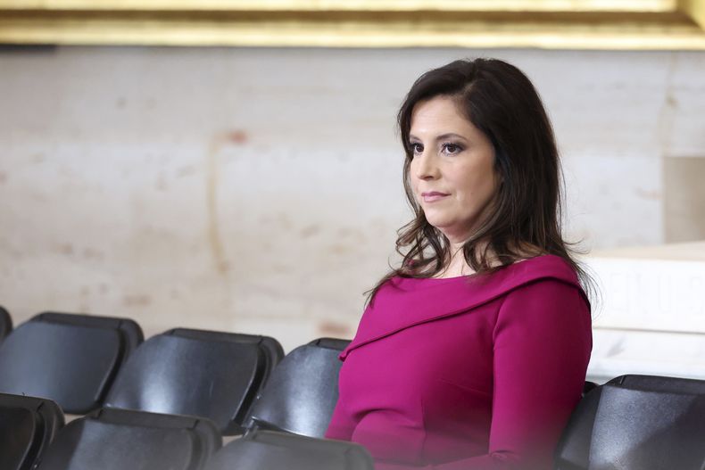 La representante Elise Stefanik, en la 60ma Ceremonia de Investidura Presidencial en la Rotonda del Capitolio en Washington, el lunes 20 de enero de 2025. (Kevin Lamarque/Pool Foto vía AP)