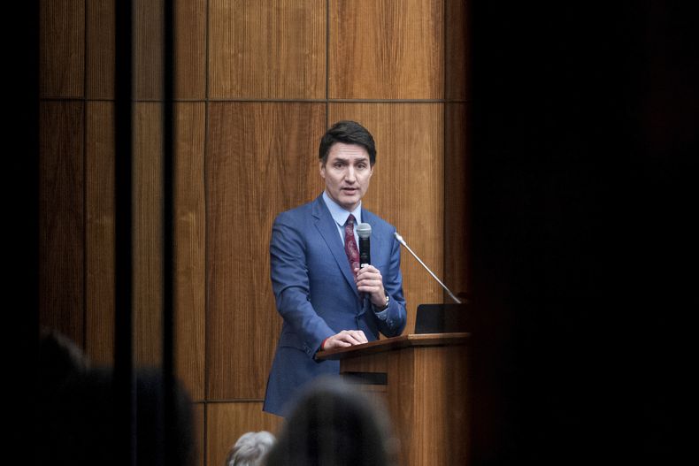 El primer ministro canadiense Justin Trudeau en Ottawa, Canadá, el 16 de diciembre del 2024. (Spencer Colby/The Canadian Press via AP)