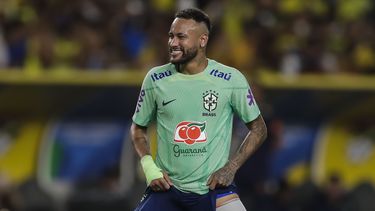 Neymar, de la selección de Brasil, entrena en Belem el jueves 7 de septiembre de 2023 (AP Foto/Bruna Prado)