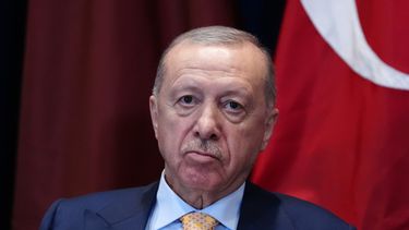 El presidente de Turquía, Recep Tayyip Erdogan, durante una reunión con su homólogo estadounidense, Donald Trump, durante una reunión con el Consejo de Cooperación del Golfo en el marco de la Asamblea General de Naciones Unidas, el 22 de septiembre de 2026, en la sede de la ONU. (AP Foto/Julia Demaree Nikhinson)