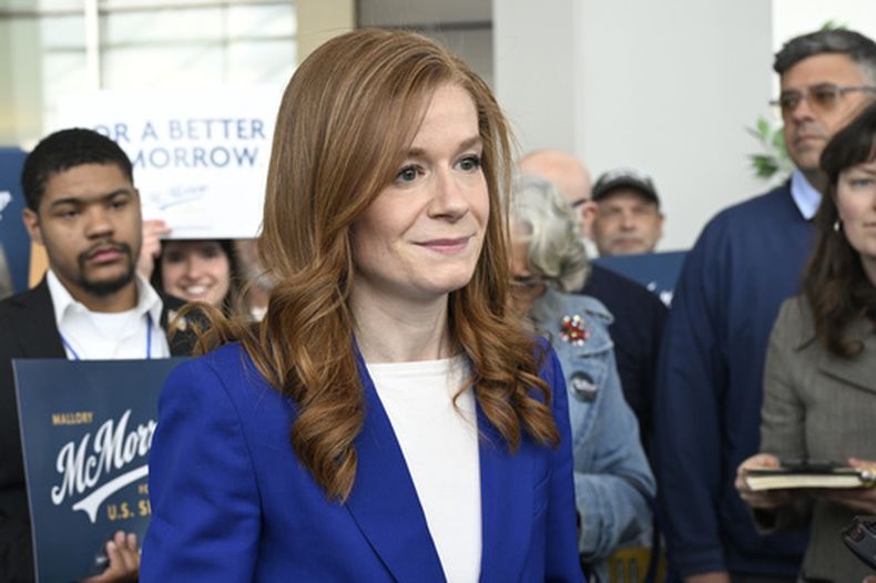 Mallory McMorrow, senadora estatal demócrata de Michigan, en Detroit, el 19 de abril del 2026. (AP foto/Jose Juarez)