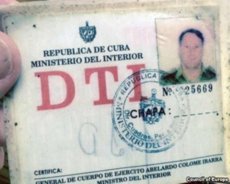 &nbsp;Carné del DTI del ex oficial cubano Ortelio Abrahantes.