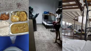 salen a la luz imagenes de las condiciones en que se encuentran viviendo cubanos en un centro de aislamiento en cienfuegos