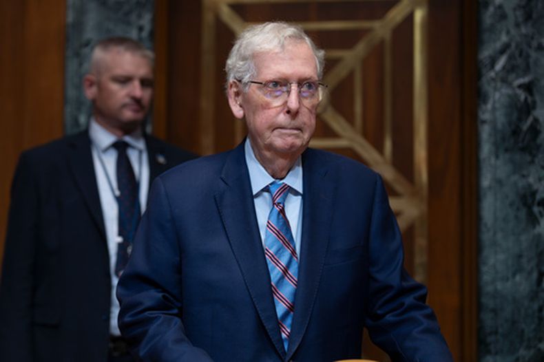 El senador republicano Mitch McConnell en el Congreso en Washington el 19 de mayo del 2026. (AP foto/J. Scott Applewhite)