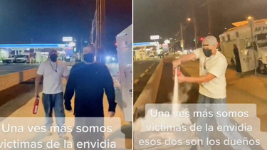 california: vendedor ambulante de tacos que asalta con un extintor el puesto de un competidor y arruina su carne