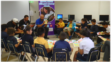 marlins participan en lectura para ninos