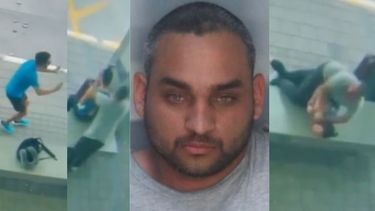 captado en camara el momento en que hombre intenta ahorcar a mujer en una para de autobus en miami