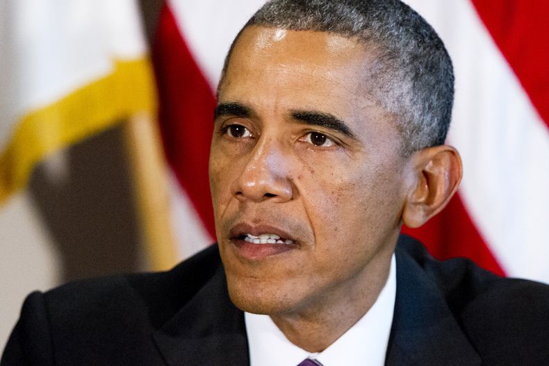 El presidente Barack Obama participa en una reuni&oacute;n con l&iacute;deres de las fuerzas armadas, el mi&eacute;rcoles 8 de octubre de 2014, en el Pent&aacute;gono, en Virginia. (Foto AP/Jacquelyn Martin)
