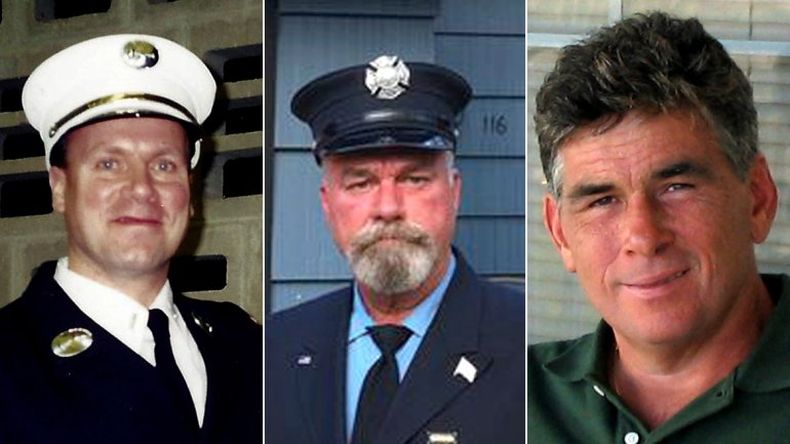 El teniente Howard Bischoff, de 58 años, y los bomberos Robert Leaver, de 56, y Daniel Heglund, de 58, murieron el lunes con pocas horas de diferencia.