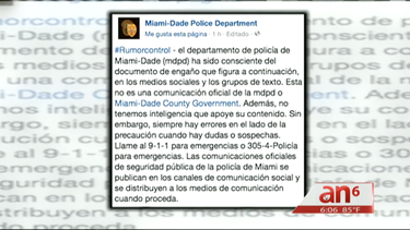 policia de miami dade advierte sobre una carta falsa que  circula en las redes sociales