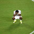 Prince Adu, de Ghana, se lamenta tras la derrota ante Colombia en los dieciseisavos de final de la Copa del Mundo, el viernes 3 de julio de 2026 (AP Foto/Reed Hoffmann)