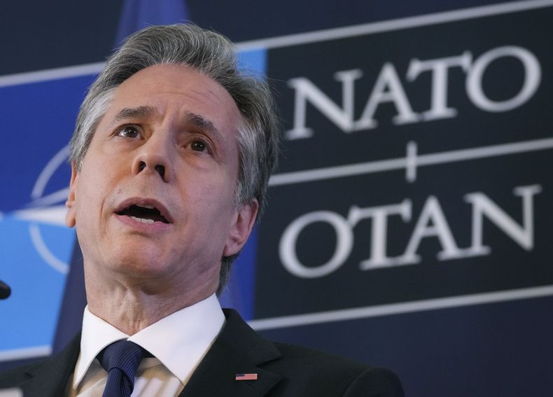 El secretario de Estado de EEUU Antony Blinken en una reunión en Berlín, el 15 de mayo de 2022.. (Foto AP /Michael Sohn)