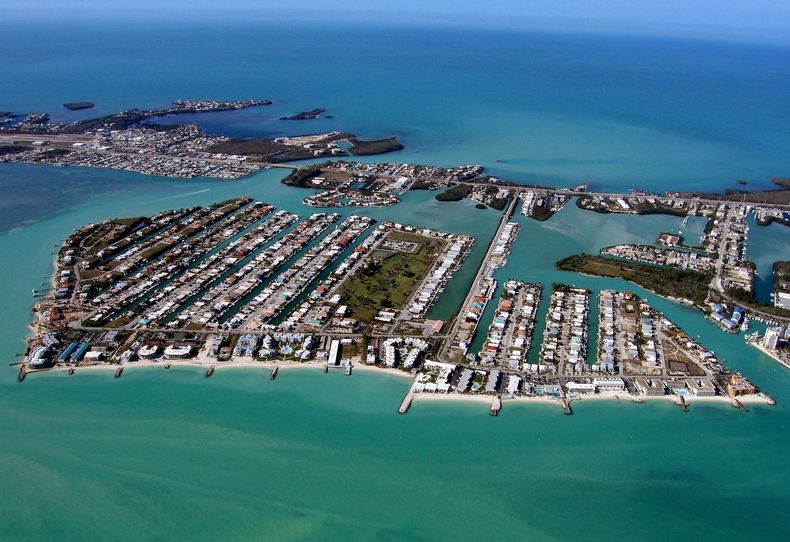 Vista aérea de Key Colony Beach, lugar donde tocaron tierra los balseros cubanos