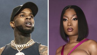 ARCHIVO - Tory Lanez durante una presentación en el Festival dete de Quebec, el 11 de julio de 2018, en la ciudad de Quebec, Canadá, izquierda, y Megan Thee Stallion en el estreno de P-Valley, el 2 de junio de 2022 en Los Ángeles, en una combinación de fotografías. Un juez sentenció al rapero Tory Lanez a 10 años de prisión el martes 8 de agosto de 2023 por disparar y herir a la superestrella del hip hop Megan Thee Stallion. (Foto Amy Harris, izquierda, Richard Shotwell/Invision/AP, archivo)