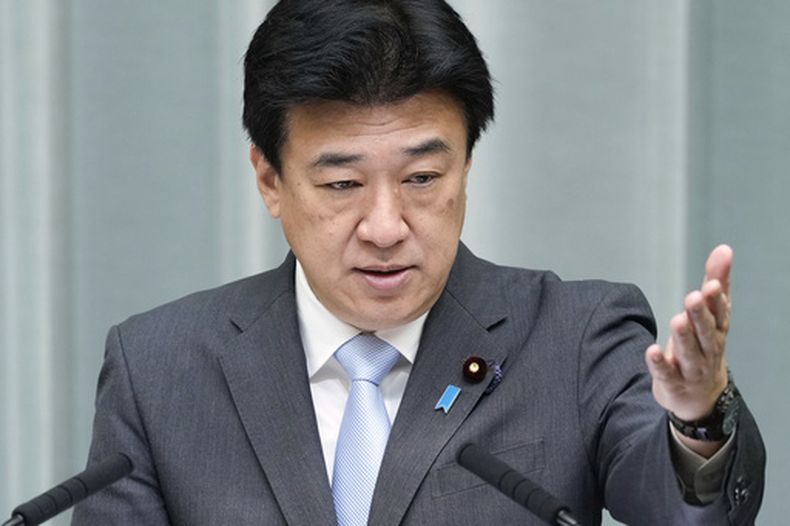 El secretario jefe del gobierno de Japón, Minoru Kihara, asiste a una conferencia de prensa en Tokio, el miércoles 24 de junio de 2026. (Yuki Sato/Kyodo News via AP)