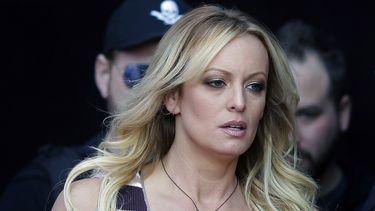 La actriz Stormy Daniels en un evento en Berlín el 11 de octubre del 2018. (Foto AP /Markus Schreiber)