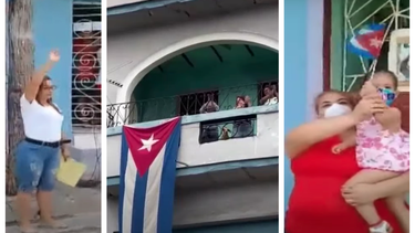 simpatizantes del regimen cubano en la isla salieron en sus barrios a celebrar el 1ro de mayo