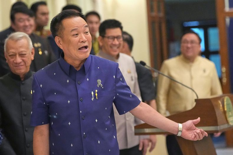 El primer ministro de Tailandia Anutin Charnvirakul en Bangkok el 5 de mayo del 2026. (AP foto/Sakchai Lalit)