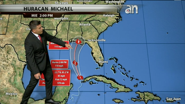 en vivo: huracan michael  esta azotando fuertemente al occidente de cuba para luego tomar rumbo a la florida