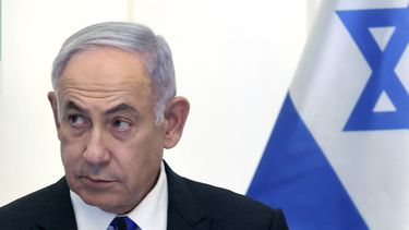 El primer ministro israelí Benjamin Netanyahu preside una reunión de su gabinete en el Museo de las Tierras Bíblicas el miércoles 5 de junio de 2024, en Jerusalén. (Gil Cohen-Magen/Foto compartida vía AP)
