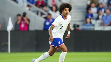 ARCHIVO - El zaguero estadounidense Chris Richards durante un partido amistoso contra Japón, el martes 9 de septiembre de 2025, en Columbus, Ohio. (AP Foto/Jeff Dean)