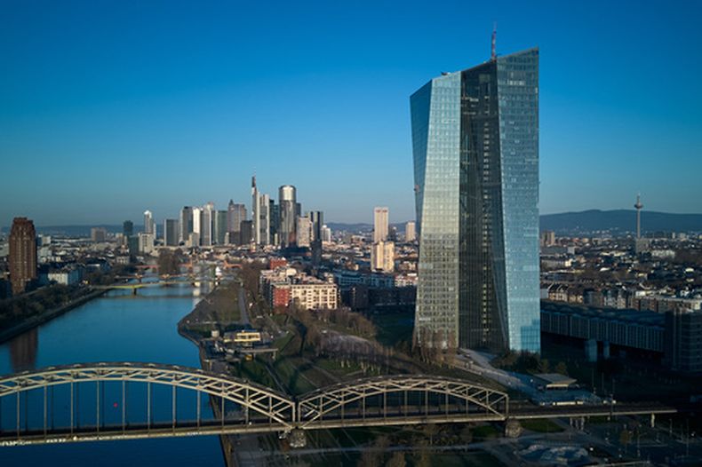 La sede del Banco Central Europeo en Fráncfort, Alemania, el 18 de marzo del 2026. (AP foto/Michael Probst)