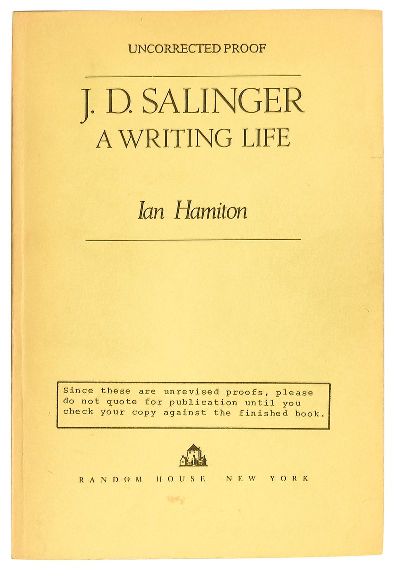 Un ejemplar para edici&oacute;n de  &ldquo;J.D. Salinger: A Writing Life&rdquo; de Ian Hamilton en una fotograf&iacute;a sin fecha proporcionada por Swann Auction Galleries. La biograf&iacute;a in&eacute;dita y no autorizada sobre J.D. Salinger ser&aacute