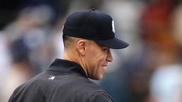 Aaron Judge reacciona tras la victoria de sus Yankees de Nueva York ante los Rays de Tampa Bay, el martes 22 de septiembre de 2026, en Nueva York. (AP Foto/Adam Hunger)