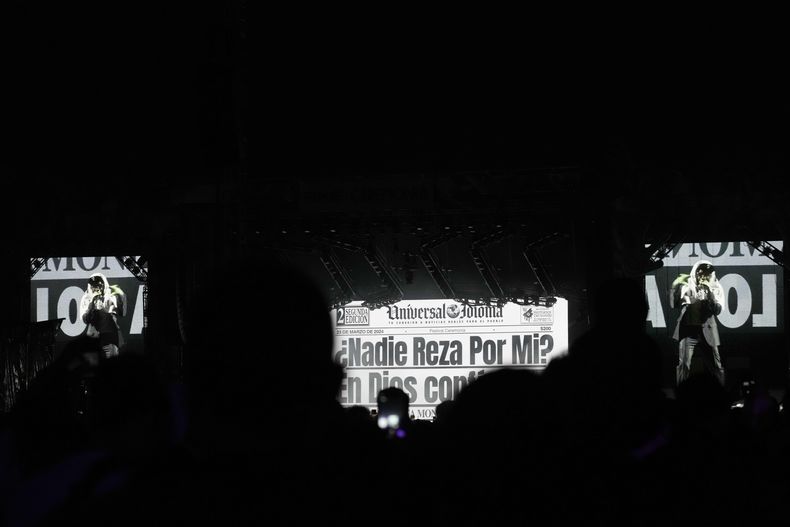 El rapero Kendrick Lamar durante su presentación en el festival AXE Ceremonia en el parque Bicentenario en la Ciudad de México el sábado 23 de marzo de 2024. (Foto AP/Marco Ugarte)