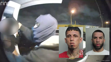 captado en camara  el violento robo a una familia cubana de hialeah en la puerta de su casa