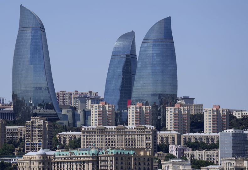 Una vista de Bakú, Azerbaiyán, el 13 de junio del 2021. (AP foto/Darko Vojinovic)