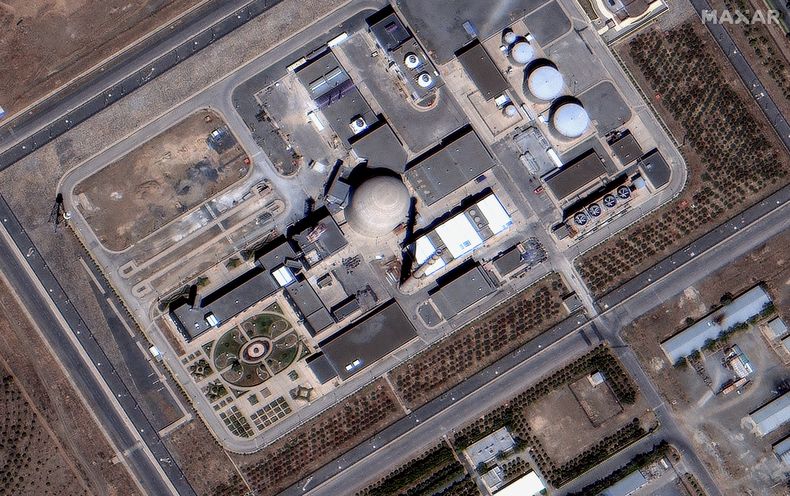 En esta imagen satelital proporcionada por Maxar el 18 de junio de 2025, se muestra el reactor de agua pesada de Arak, en Irán, antes del ataque de Israel contra la instalación. (Maxar Technologies vía AP)