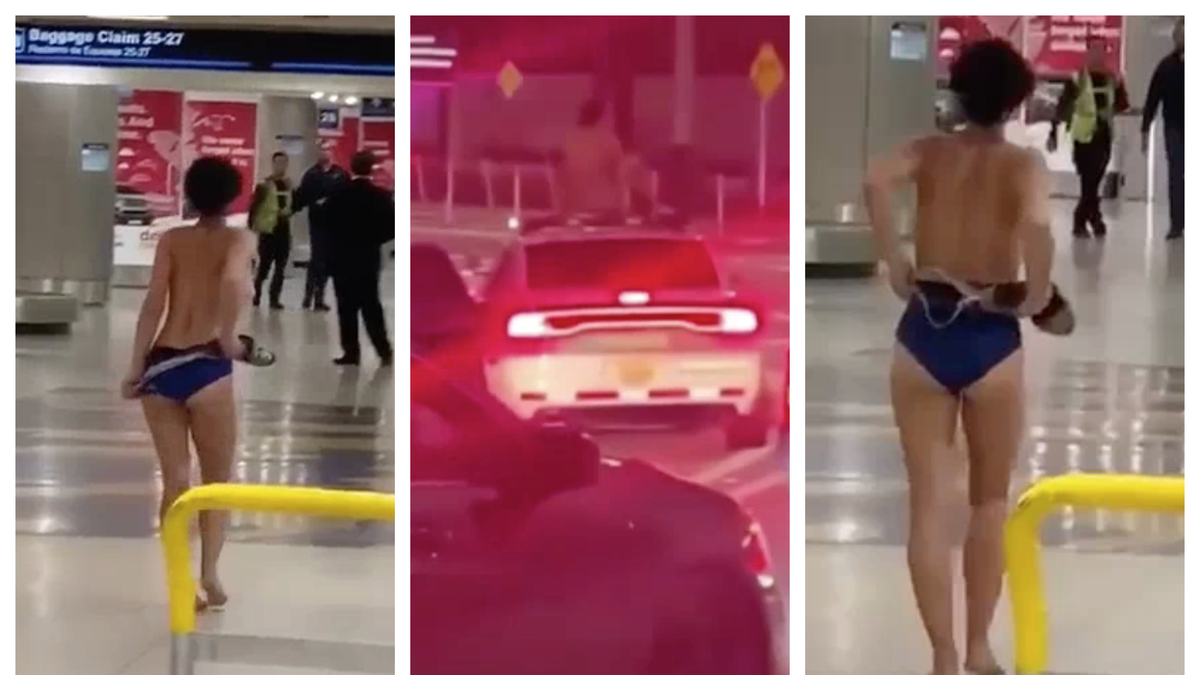 Mujer se pasea desnuda por el aeropuerto Internacional de Miami