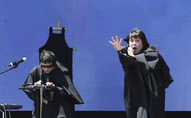 Valgur durante su presentación en el festival AXE Ceremonia en el Parque Bicentenario en la Ciudad de México el sábado 5 de abril de 2025. (Foto AP/Ginnette Riquelme)
