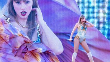 Taylor Swift durante un concierto de su gira Eras en el Estadio Murrayfield en Edinburgh, el viernes 7 de junio de 2024. (Jane Barlow/PA vía AP)