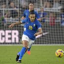 La delantera brasileña Marta durante el el partido contra Japón por la Copa SheBelieves, el jueves 16 de febrero de 2023, en Orlando, Florida. (AP Foto/Phelan M. Ebenhack)