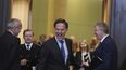 El secretario general de la OTAN, Mark Rutte, llega a una reunión de ministros de defensa de la OTAN en Bruselas, el jueves 5 de junio de 2025. (AP Foto/Virginia Mayo)