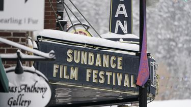 La marquesina del Cine Egipcio el jueves 28 de enero de 2021 en Park City, Utah. (Foto AP/Rick Bowmer)