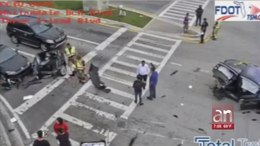 aparatoso accidente en hallandale beach deja varios heridos