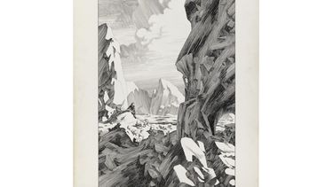 Esta imagen publicada por Heritage Auctions muestra el arte original de Bernie Wrightson de la novela Frankenstein de Mary Wollstonecraft Shelley, un artículo que se subastará de la colección del cineasta Guillermo del Toro. (Heritage Auctions via AP)