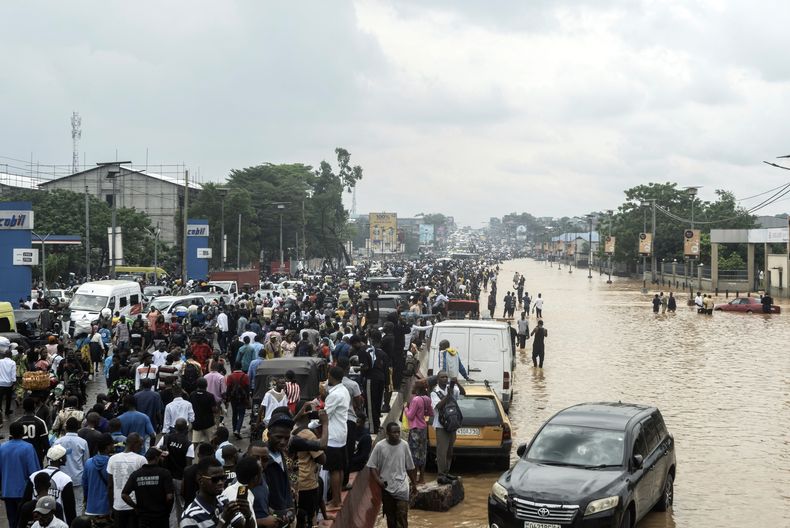 Las inundaciones en Kinsasa, República Democrática del Congo, el 6 de abril del 2025. (AP foto/Samy Ntumba Shambuyi)