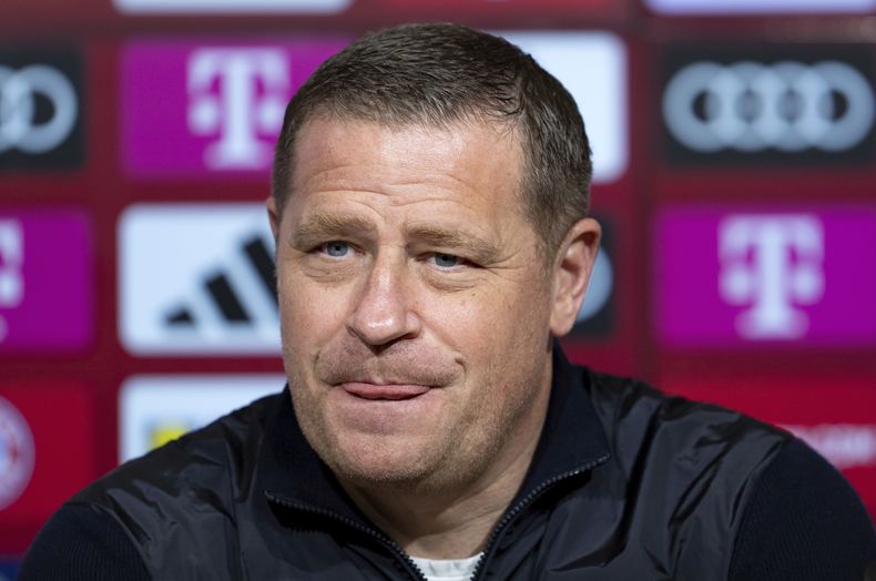 El nuevo director deportivo del Bayern Múnich Max Eberl durante una rueda de prensa en el estadio Allianz Arena, el martes 27 de febrero de 2024, en Múnich. (Sven Hoppe/dpa vía AP)