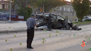 un muerto y seis heridos fue el resultado de un aparatoso accidente en el noroeste del condado miami-dade